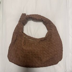 Urban Expressions Brown Suede Woven Bag